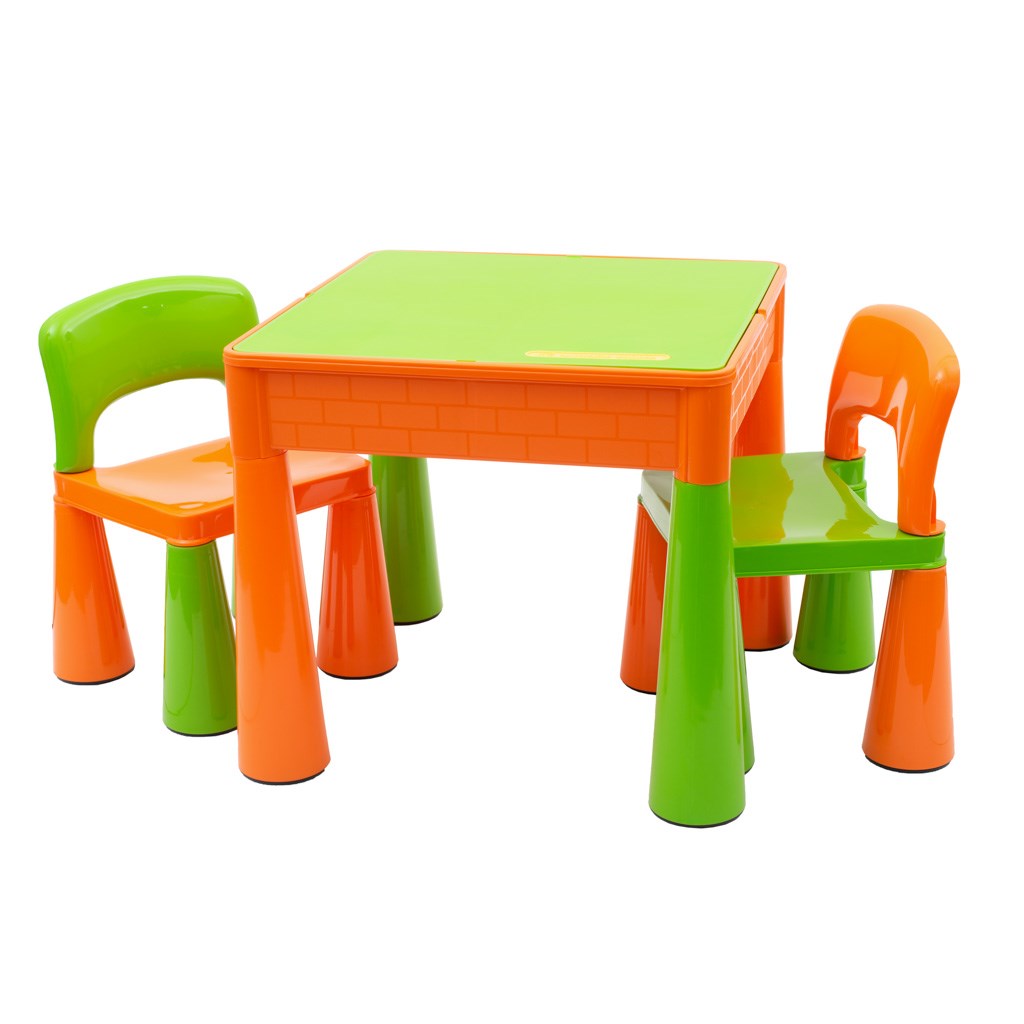 Dětská sada stoleček a dvě židličky NEW BABY - oranžová