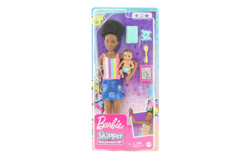 Barbie Chůva s tílkem + miminko/doplňky GRP12