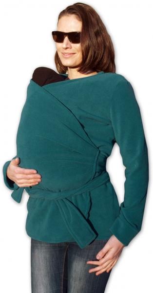 JOŽÁNEK Zavinovací kabátek pro nosící, těhotné - fleece - petrolejový