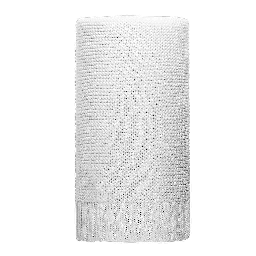 Bambusová pletená deka NEW BABY 100x80 cm - bílá