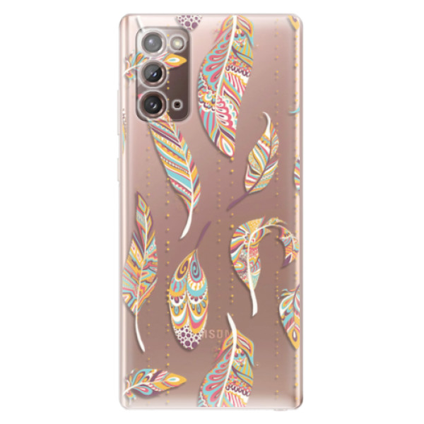 Odolné silikonové pouzdro iSaprio - Feather pattern 02 - Samsung Galaxy Note 20