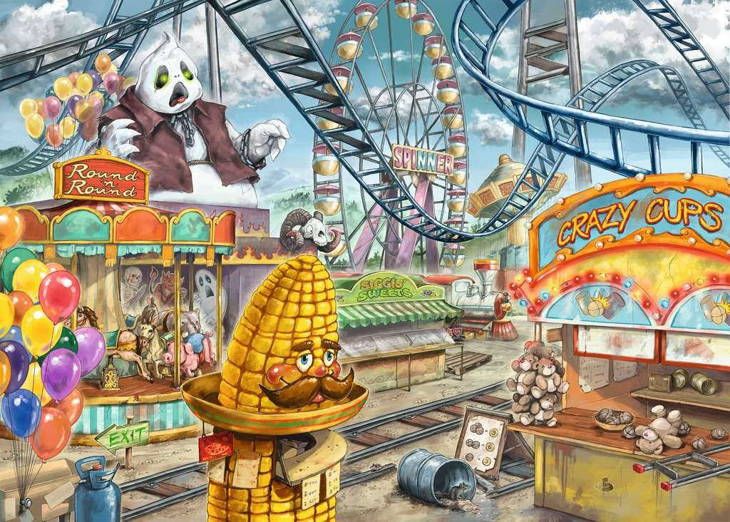 RAVENSBURGER Kids Hra puzzle únikové Zábavní park 368 dílků 70x50cm skládačka 2v1