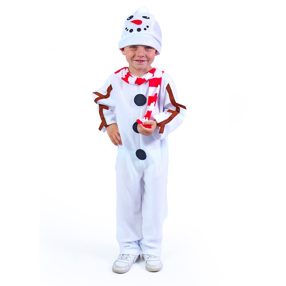 Dětský kostým sněhulák s čepicí a červenou šálou (S) e-obal