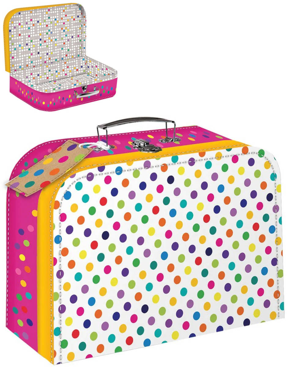 Kufřík dětský školní Dots puntíkovaný 35x25x10cm tvrdý karton