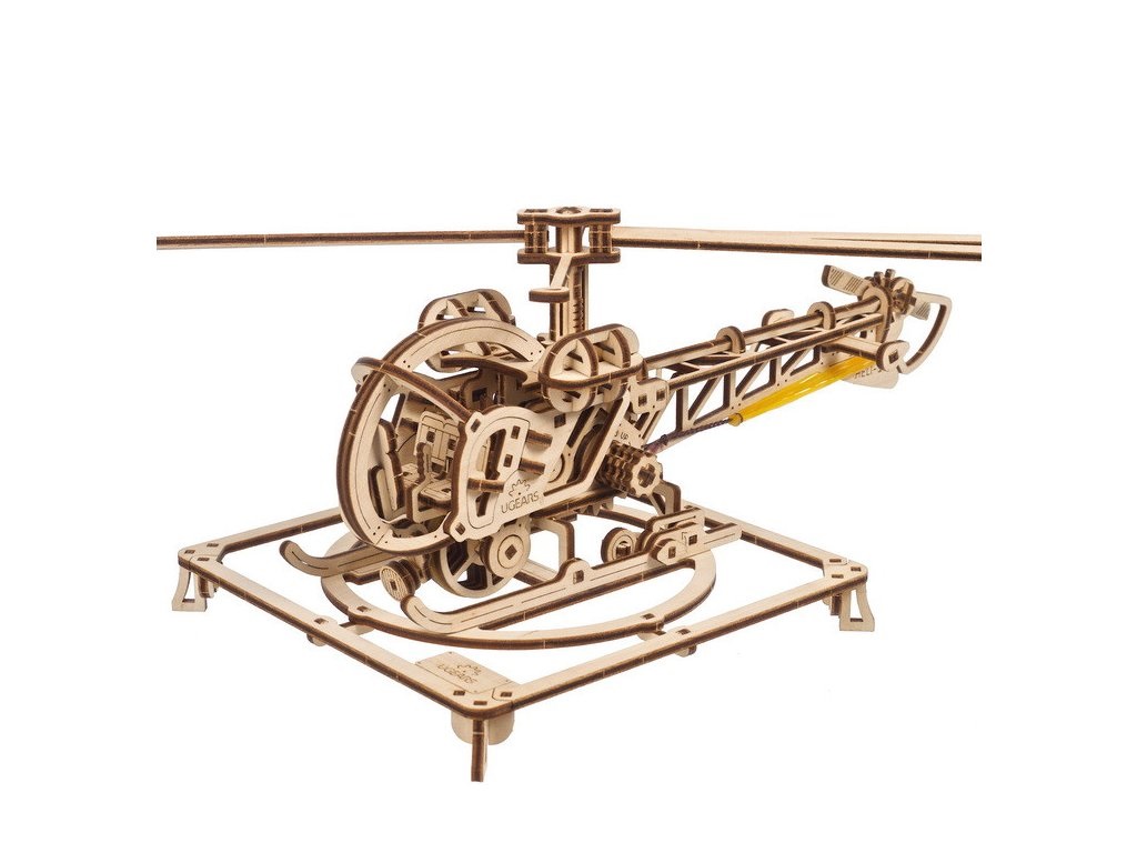Ugears 3D Dřevěné mechanické puzzle MINI Helicopter