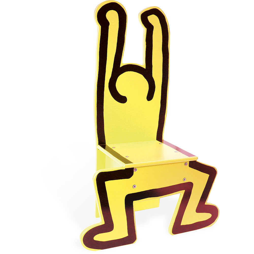 Vilac Dřevěná židle Keith Haring žlutá