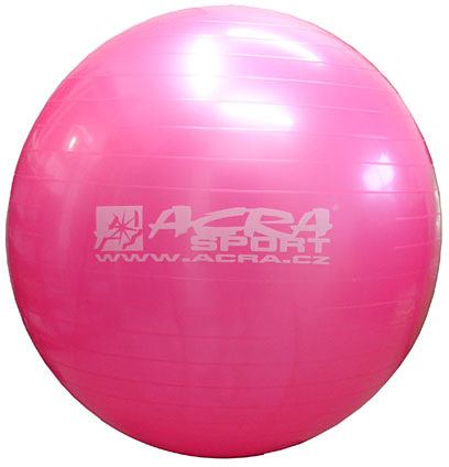 ACRA Míč gymnastický růžový 65cm fitness balon rehabilitační do 130kg