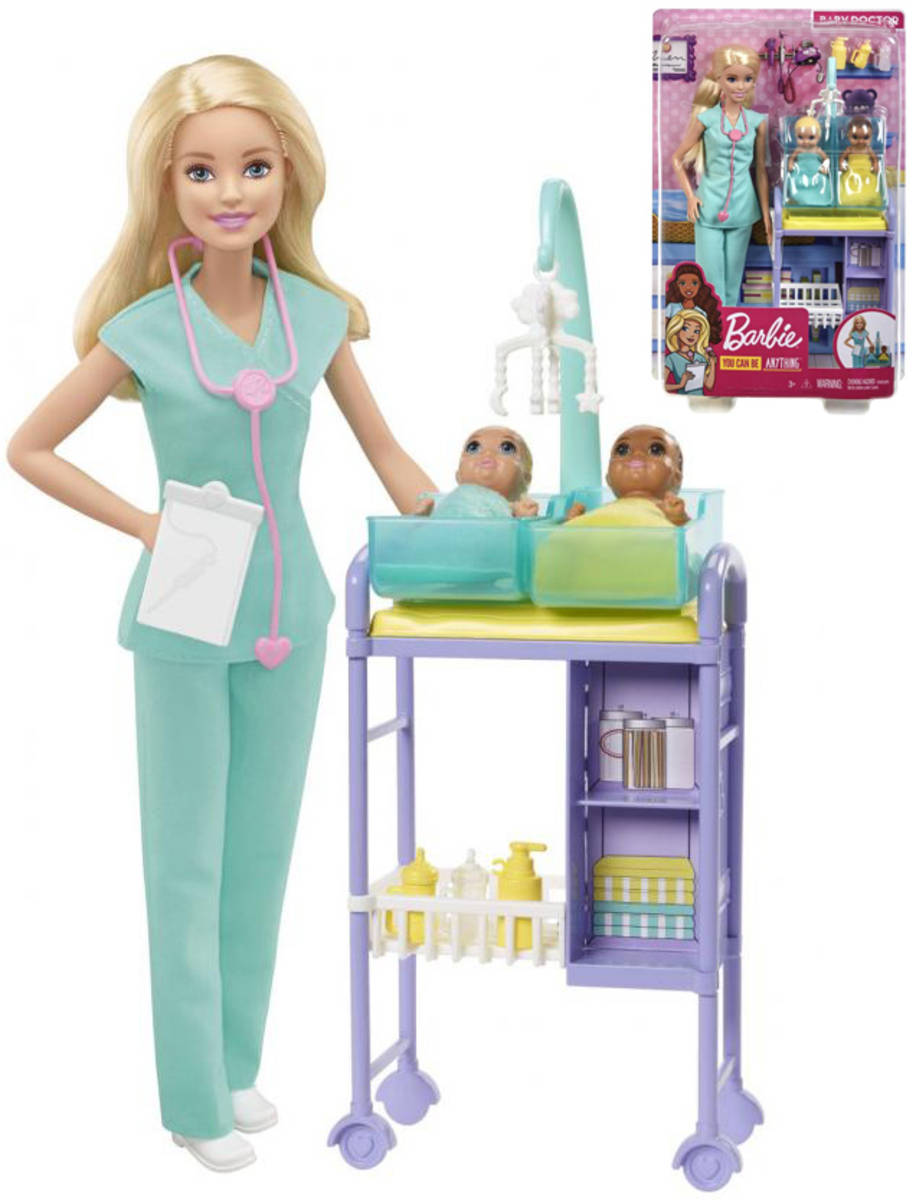 MATTEL BRB Panenka Barbie povolání doktorka v modrém oblečku herní set