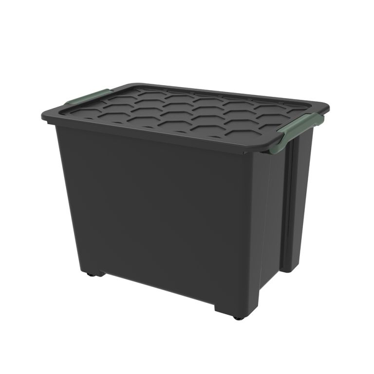 ROTHO Úložný box s víkem EVO SAFE 65 L, plast, černý