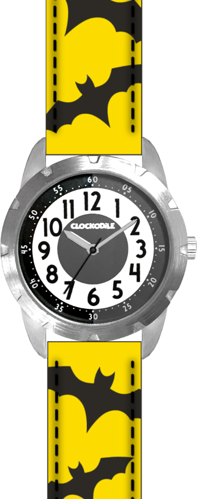 CLOCKODILE Svítící žluto-černé chlapecké dětské hodinky SUPERHERO