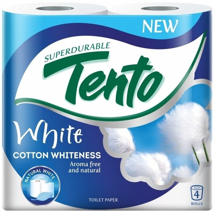 Tento Cotton White toaletní papír, 2-vrstvý 4 ks