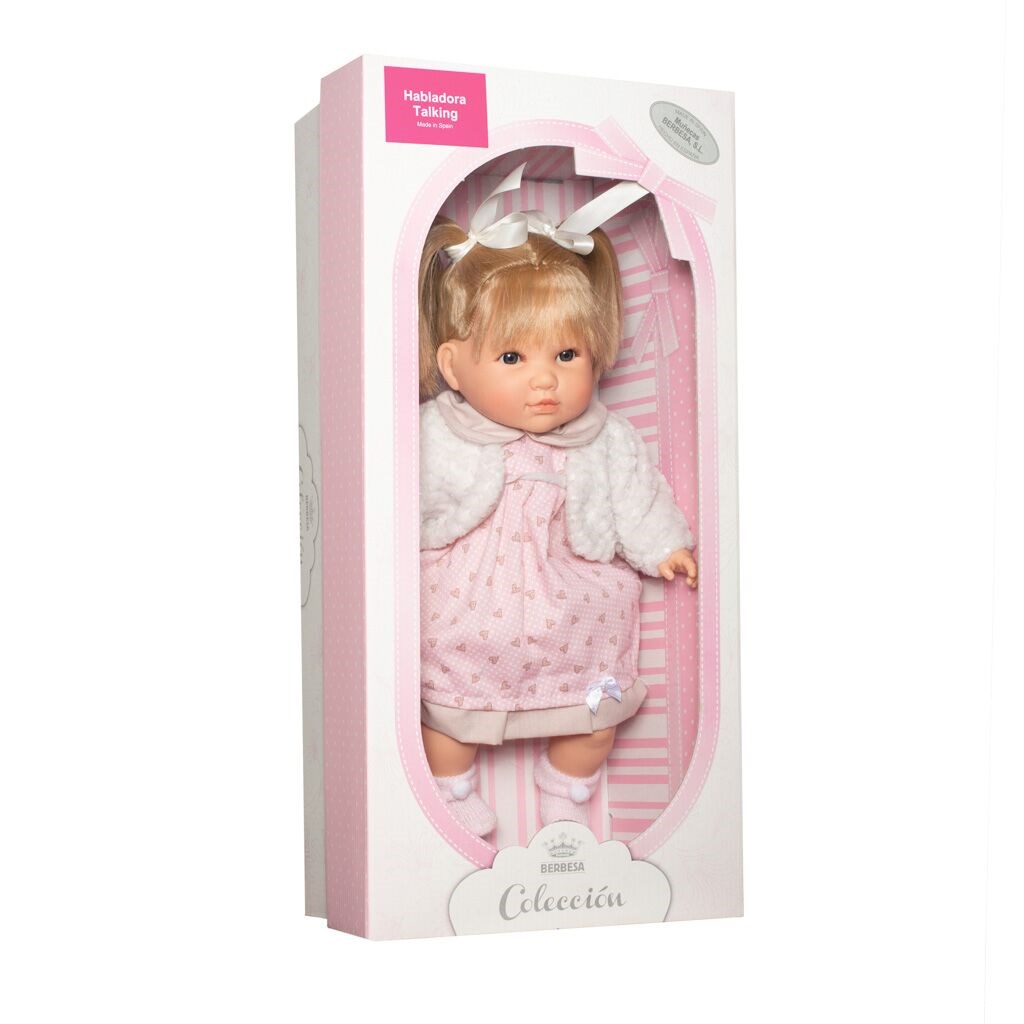 Luxusní mluvící dětská panenka-holčička Berbesa Natálka 40cm - růžová