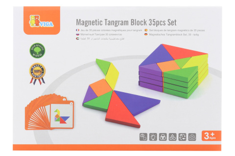 Dřevěné magnetické tangramy