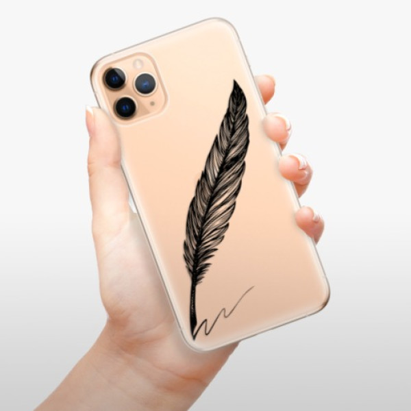 Odolné silikonové pouzdro iSaprio - Writing By Feather - black - iPhone 11 Pro Max