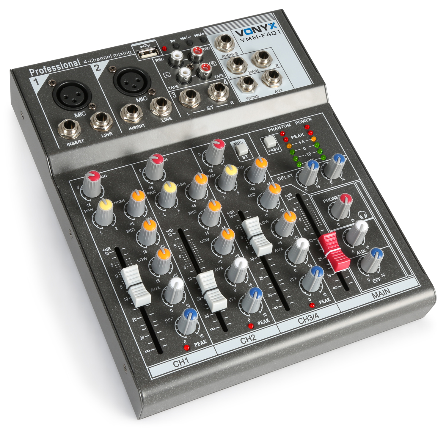 Vonyx VMM-F401, 4-kanálový mix pult
