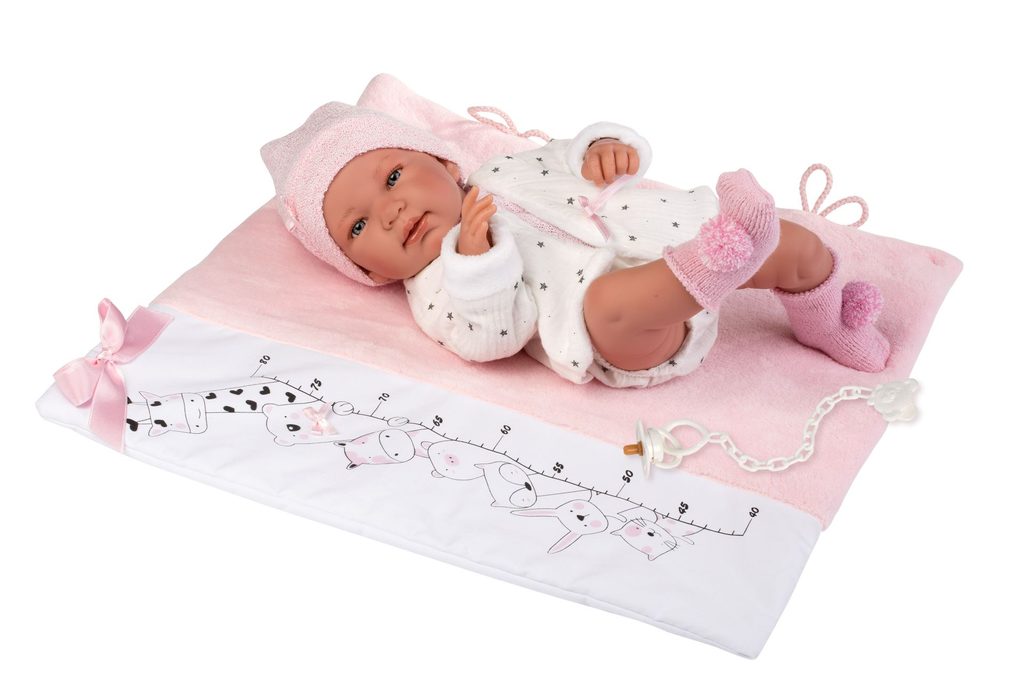 Llorens 84328 NEW BORN HOLČIČKA - realistická panenka miminko s celovinylovým tělem - 43 cm
