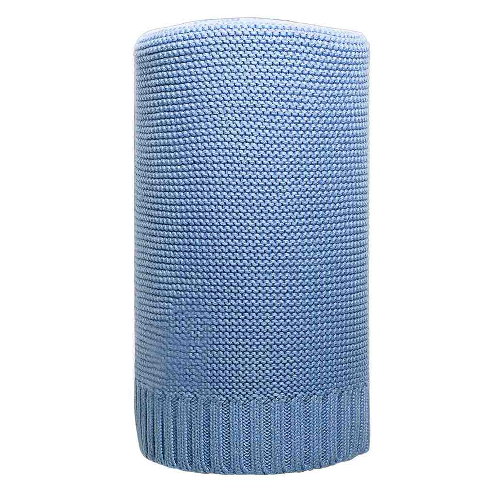 Bambusová pletená deka NEW BABY 100x80 cm - modrá