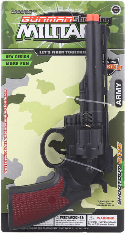 Puška revolver army plastový 26cm dětská zbraň kolt černý