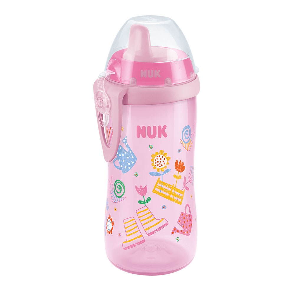 Dětská láhev NUK Kiddy Cup 300 ml - holka - růžová