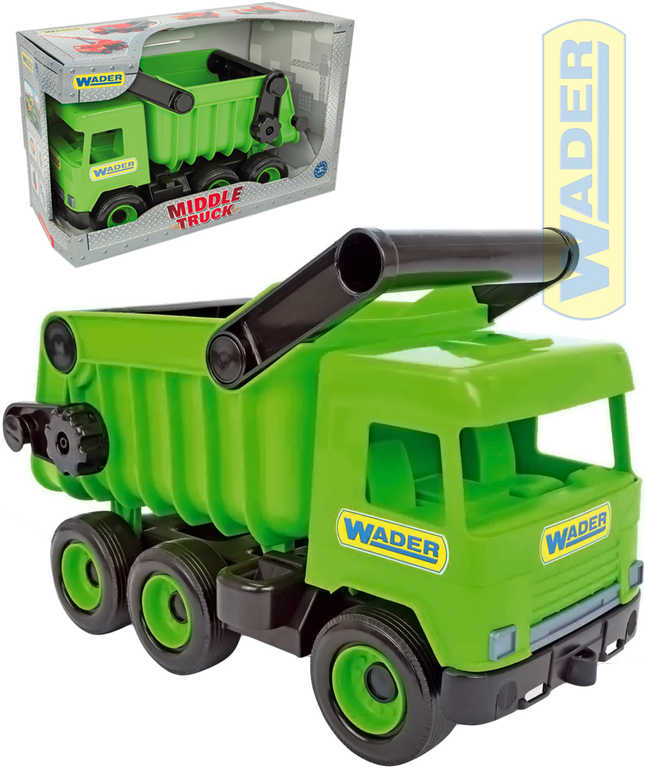 WADER Auto nákladní Middle Truck sklápěč 36cm zelený plast 32101