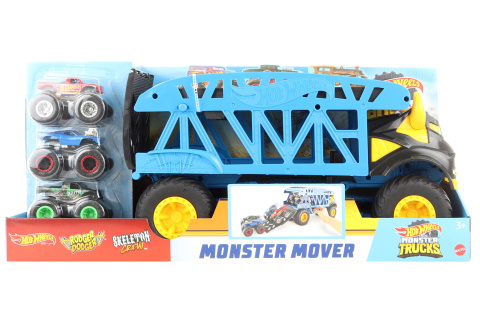 Hot Wheels Monster trucks přeprava trucků a 3 ks truck GGB64