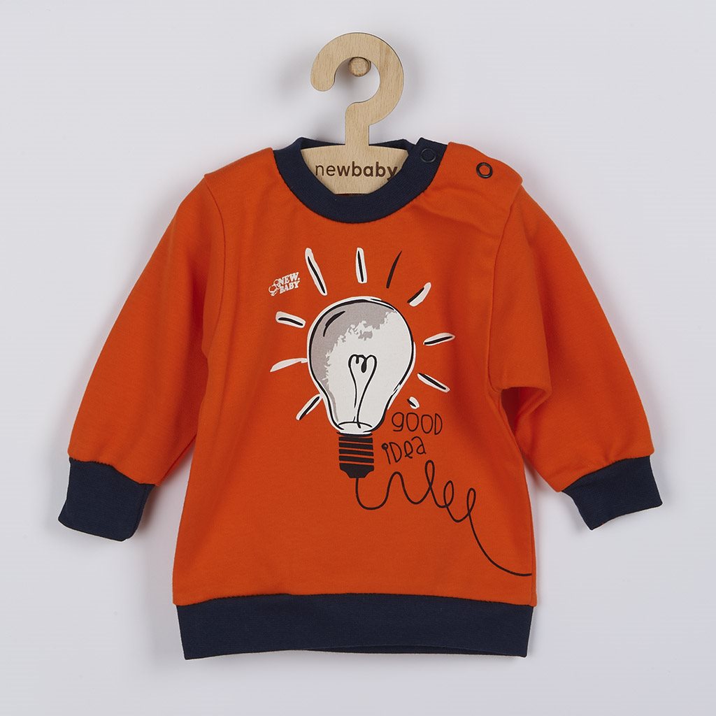 Kojenecké bavlněné tričko New Baby Happy Bulbs - oranžová/56 (0-3m)