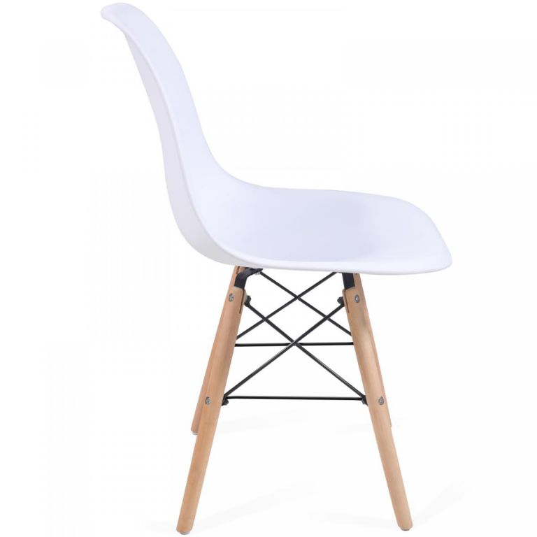 Miadomodo Sada 6 jídelních židlí s plastovým sedákem, bílá