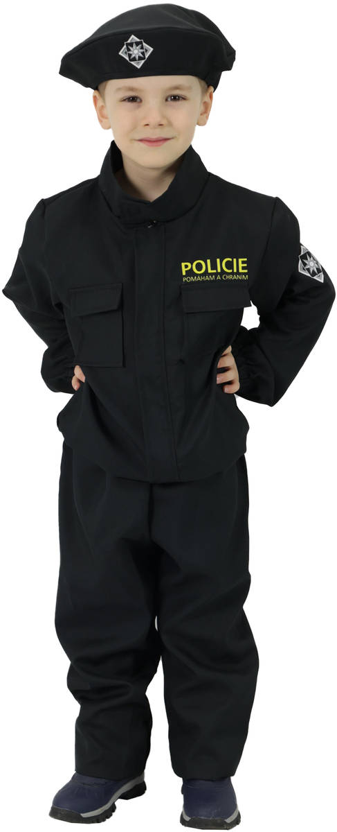 KARNEVAL Šaty policista s baretem CZ vel.L (128-140cm) 8-10 let *KOSTÝM*