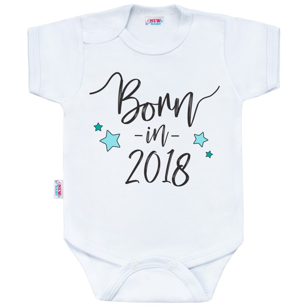 Body s potiskem New Baby Born in 2018 - bílá/50