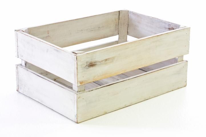 Dřevěná bedýnka VINTAGE DIVERO bílá - 51 x 36 x 23 cm