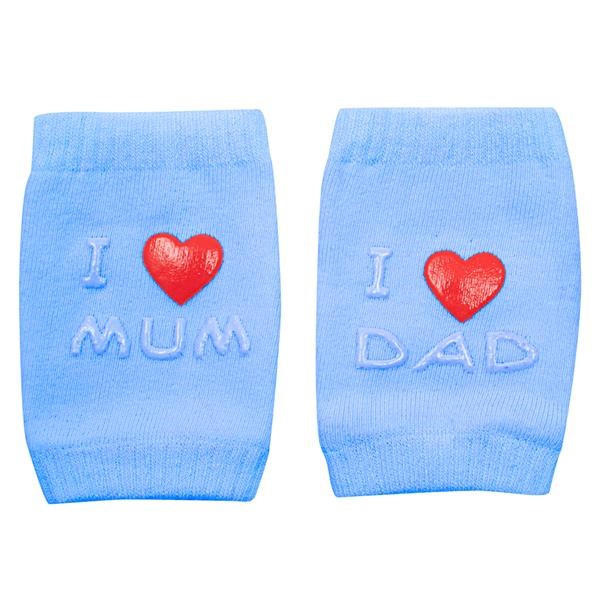 Dětské nákoleníky New Baby s ABS - I Love Mum and Dad - modrá