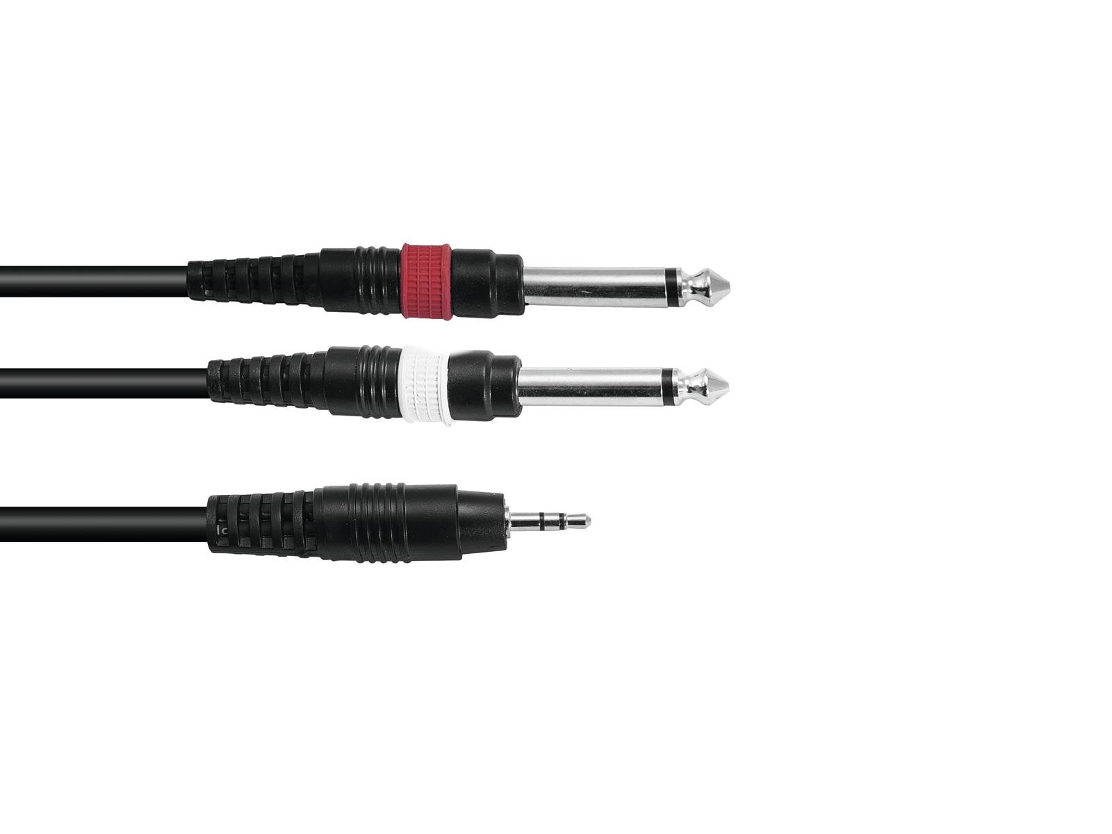 Kabel AC35-60 Jack 3,5 stereo - 2x Jack 6,3 mono, 6 m