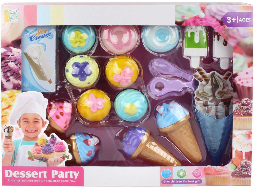 Sladká párty herní set zmrzliny a dortíky makety potravin s nástroji