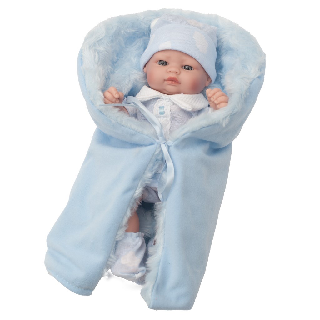 Luxusní dětská panenka-miminko Berbesa - Barborka 28cm - modrá