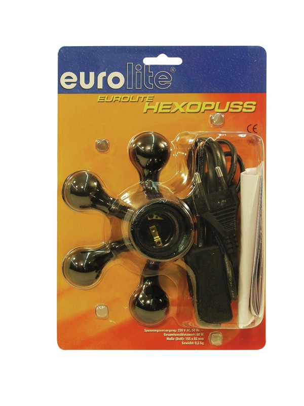 Eurolite základna "Hexopus" s paticí E27, černá