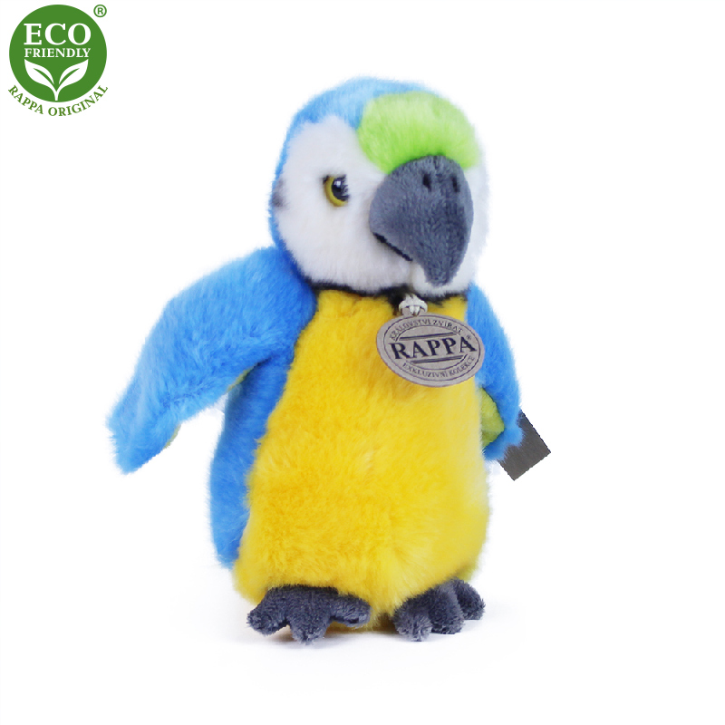 Plyšový papoušek modrý 19 cm ECO-FRIENDLY