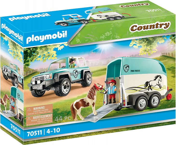PLAYMOBIL Country - Auto s přívěsem na poníky