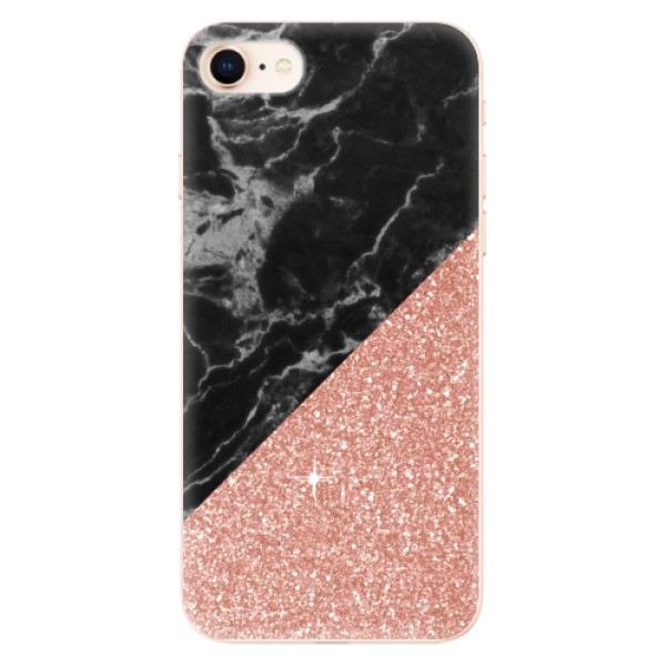 Odolné silikonové pouzdro iSaprio - Rose and Black Marble - iPhone 8