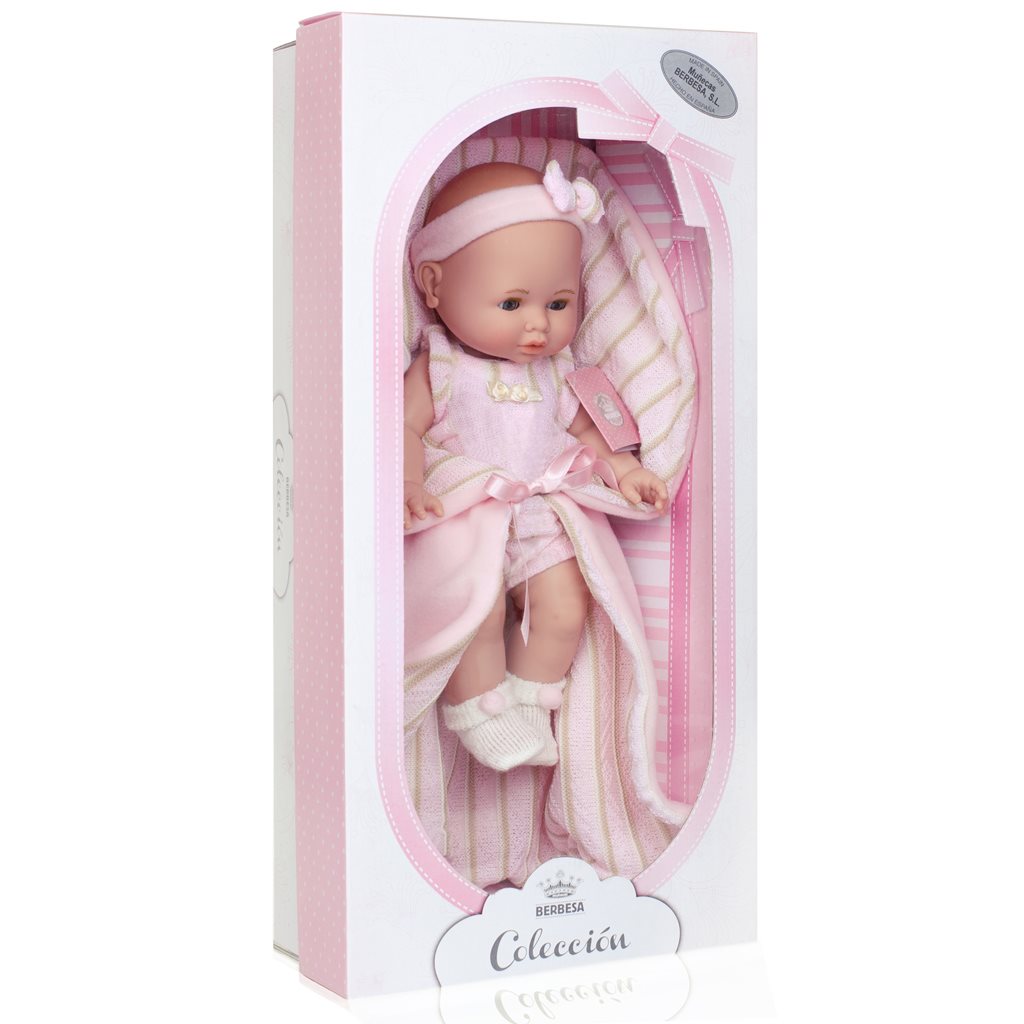 Luxusní dětská panenka-miminko Berbesa Ema 39cm - růžová
