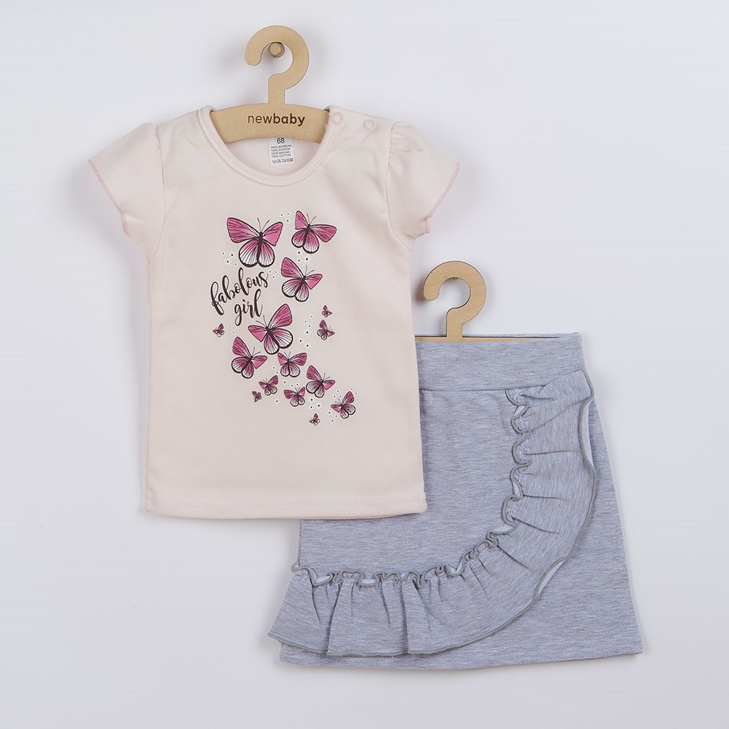 Kojenecké tričko se sukýnkou New Baby Butterflies - růžová/86 (12-18m)