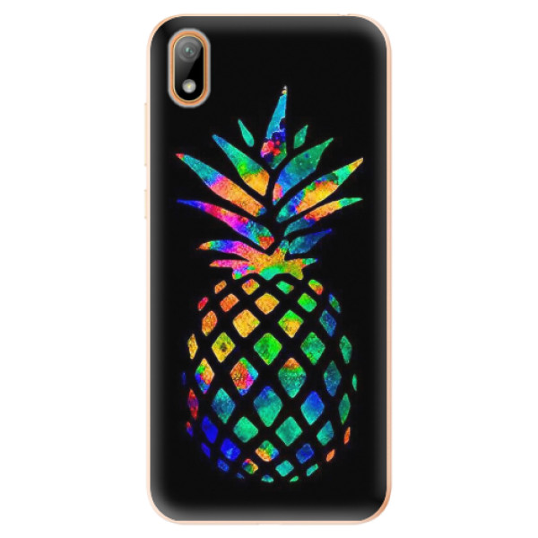 Odolné silikonové pouzdro iSaprio - Rainbow Pineapple - Huawei Y5 2019