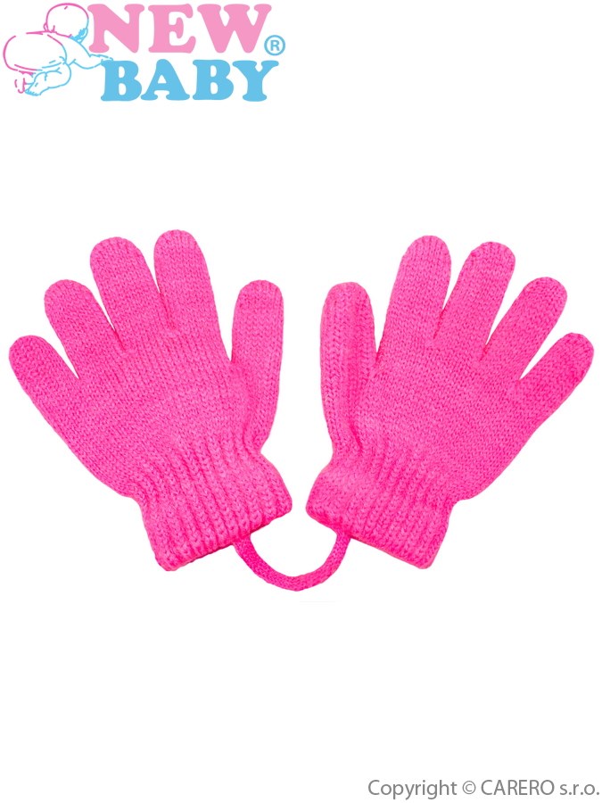 Dětské zimní rukavičky New Baby tmavě - růžová/98 (2-3r)
