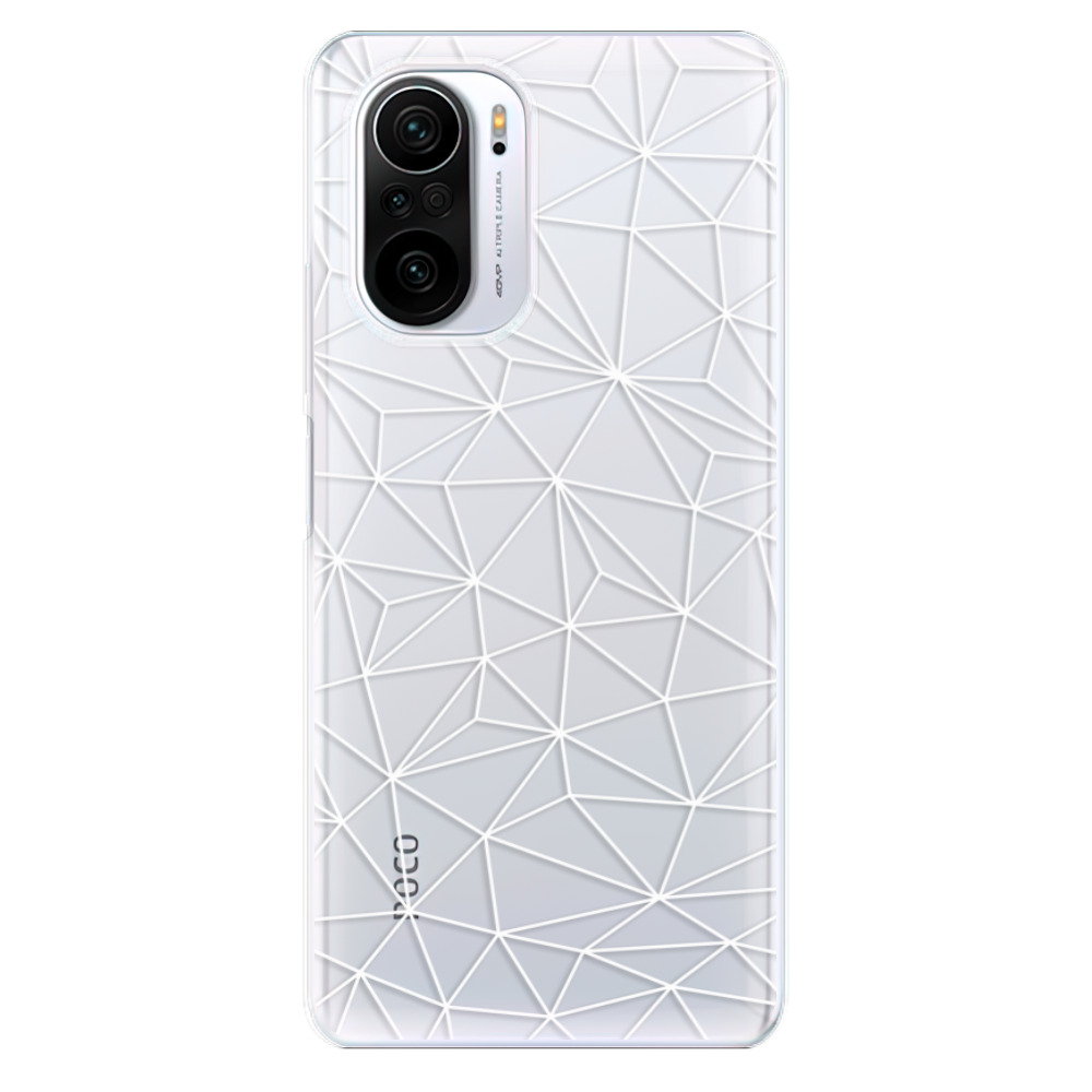 Odolné silikonové pouzdro iSaprio - Abstract Triangles 03 - white - Xiaomi Poco F3