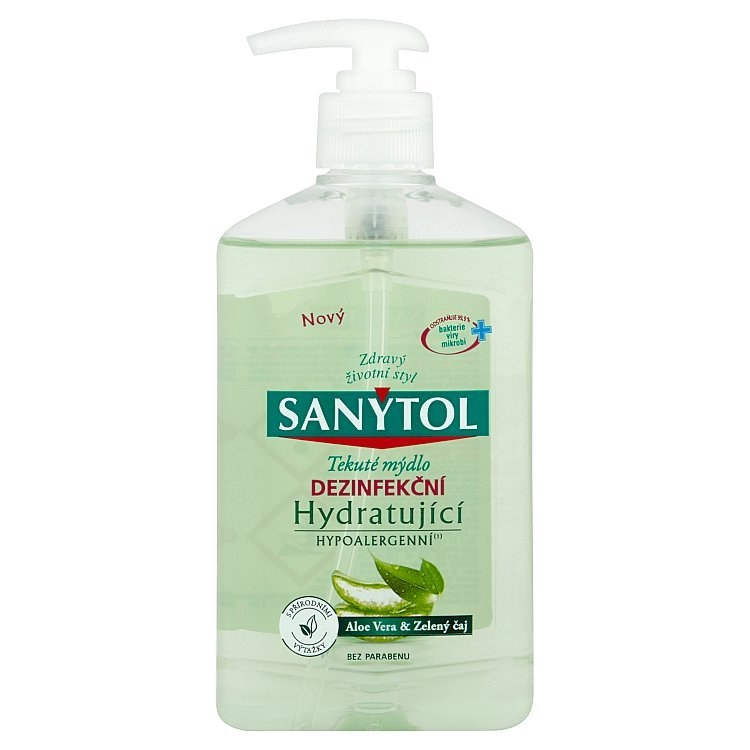 Sanytol hydratující dezinfekční mýdlo aloe vera & zelený čaj 250 ml