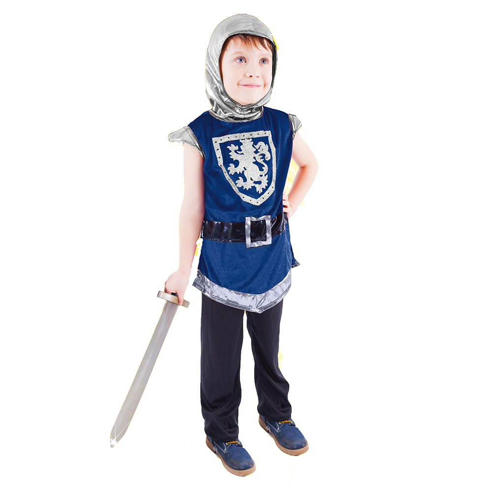 Dětský kostým rytíř s erbem modrý (M)