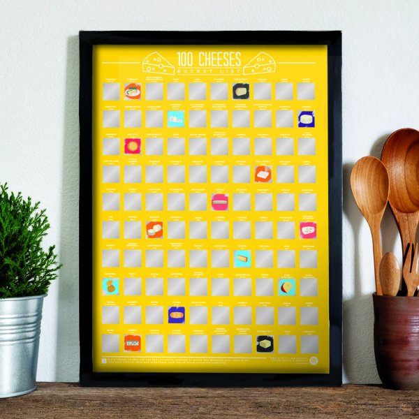 Stírací plakát 100 nejlepších sýrů - Bucket list