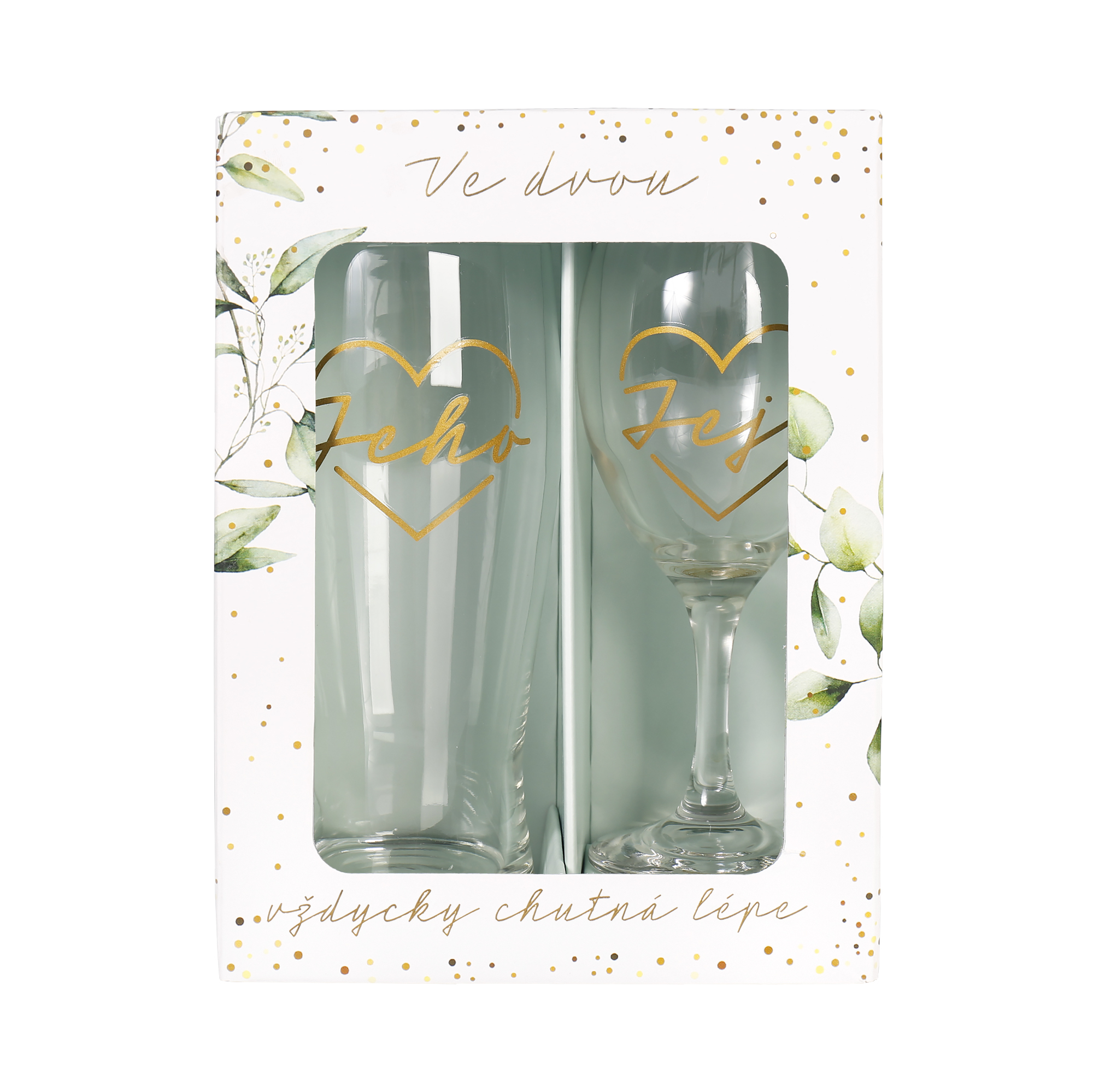 Svatební set sklenice s půllitrem