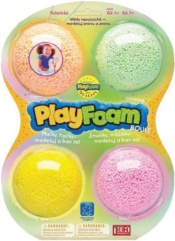 PEXI PlayFoam modelína pěnová boule třpytivá dětská modelína set 4 ks