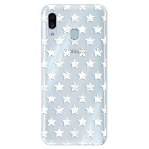 Silikonové pouzdro iSaprio - Stars Pattern - white - Samsung Galaxy A30