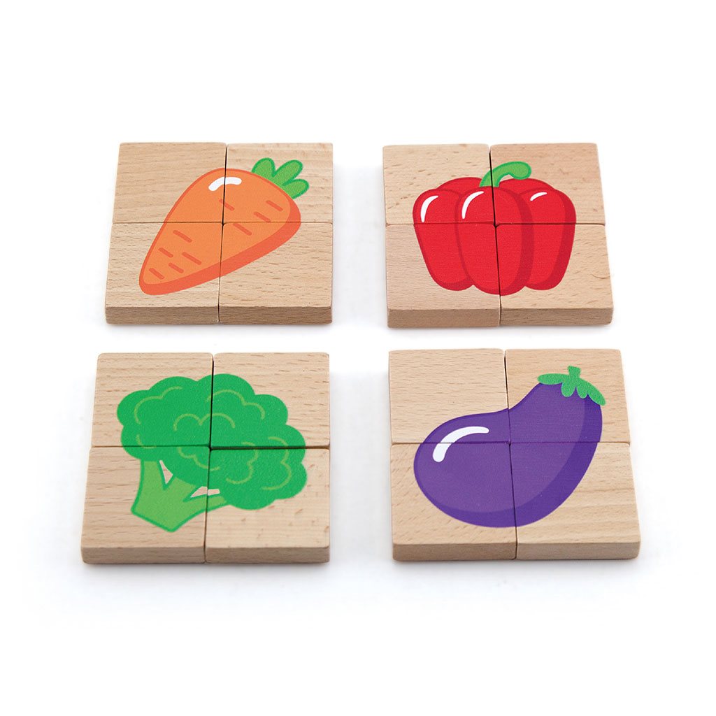 Dřevěné magnetické puzzle Viga Ovoce a Zelenina - multicolor